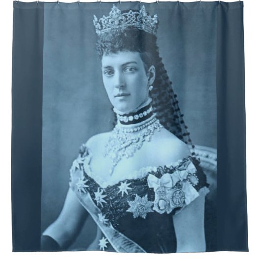 Prinzessin Alexandra von Dänemark in blau Duschvorhang (Vorderseite)