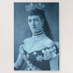 Prinzessin Alexandra von Dänemark in blau Puzzle