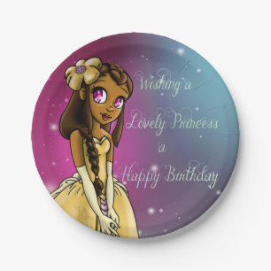 "Prinzessin Amariah Birthday Paper Plates 7" Pappteller