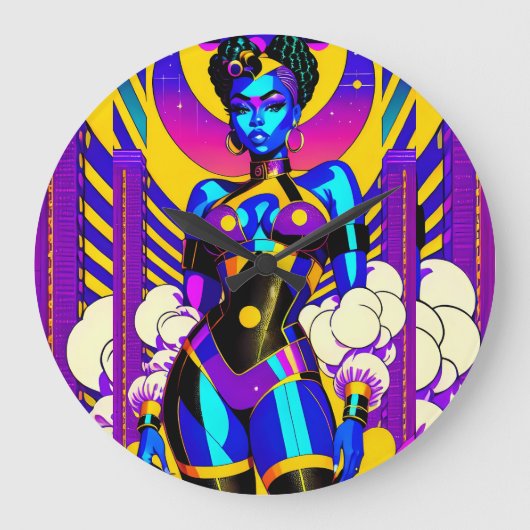 Prinzessin auf der Prowl - Ken Gage Art Große Wanduhr (Vorderseite)