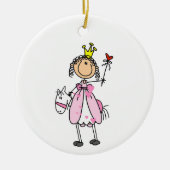 Prinzessin auf Pferden Strichmännchen Keramik Ornament (Vorne)