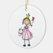 Prinzessin auf Pferden Strichmännchen Keramik Ornament (Links)