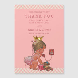 Prinzessin auf Telefon-Teddybär-Sparren danken Magnetkarte