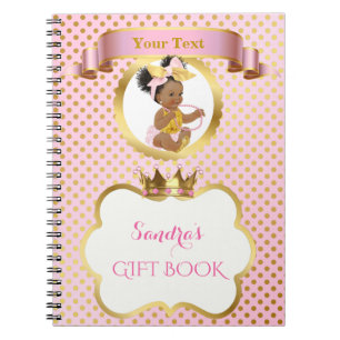 Prinzessin Baby Mädchen Große Schleife Rosa Gold G Notizblock