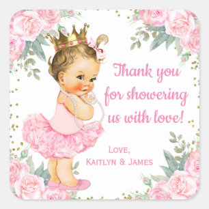 Prinzessin Baby Shower Favor Aufkleber
