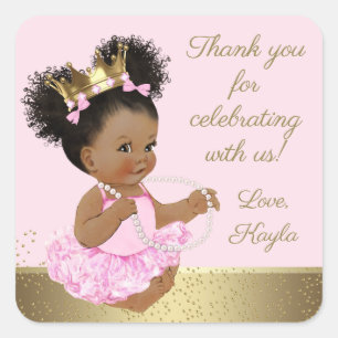 Prinzessin Baby Shower Favor Aufkleber
