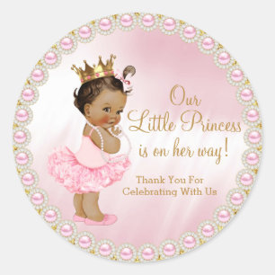 Prinzessin Baby Shower Favor Klassischer runder Au Aufkleber