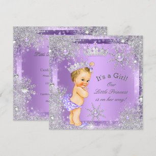 Prinzessin Baby Shower Flieder Wunderland Blondes  Einladung