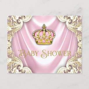 Prinzessin Baby Shower in Rosa und Gold Einladung