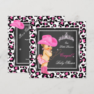 Prinzessin Baby Shower Mädchen Cowgirl Blond Einladung