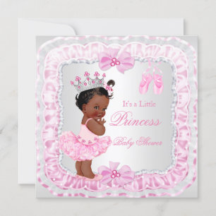 Prinzessin Baby Shower Mädchen Rosa Ballerina Ethn Einladung