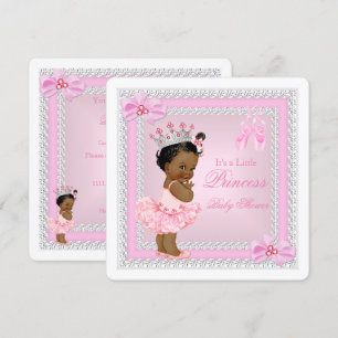 Prinzessin Baby Shower Mädchen Rosa Ballerina Ethn Einladung