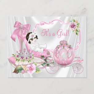 Prinzessin Baby Shower mit rosa Schuh Einladung