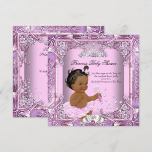 Prinzessin Baby Shower Rosa Lila Tutu Ethnisch Einladung