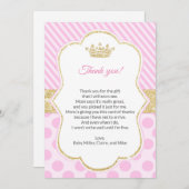 Prinzessin Babyparty danken Ihnen, rosa Gold zu Dankeskarte (Vorne/Hinten)