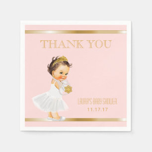 Prinzessin Babyparty   erröten rosa Gold danken Serviette