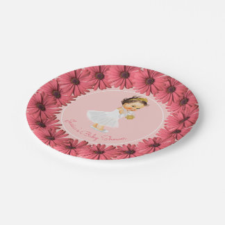 Prinzessin Babyparty | erröten rosa korallenrote Pappteller