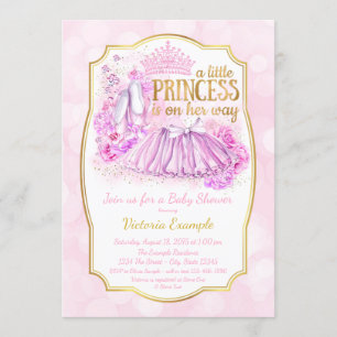 Prinzessin-Ballerina-Pink-Baby-Shower-Einladung Einladung
