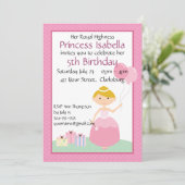 Prinzessin Balloons Geburtstag Einladung (Stehend Vorderseite)