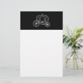 Prinzessin Beförderung, weiß auf Schwarz. Briefpapier (Stehend Vorderseite)