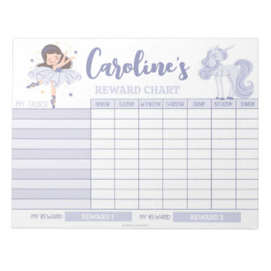Prinzessin Belohnungstabelle Personalisierter Name Notizblock
