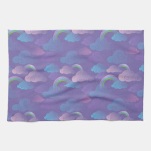 Prinzessin Bewölkter Himmel Lila Blaue Wolken Einh Geschirrtuch