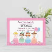 Prinzessin Birthday Einladung (Stehend Vorderseite)