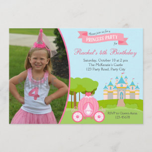 Prinzessin Birthday Einladung mit Foto (Schloss)