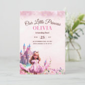 Prinzessin Birthday Einladung Prinzessin Burg Magi (Stehend Vorderseite)