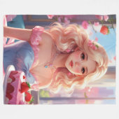 Prinzessin Birthday Fleecedecke (Vorderseite (Horizontal))