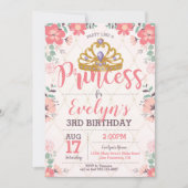 Prinzessin Birthday Invitation - Prinzessin Party Einladung (Vorderseite)