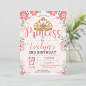 Prinzessin Birthday Invitation - Prinzessin Party Einladung (Stehend Vorderseite)