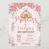 Prinzessin Birthday Invitation - Prinzessin Party Einladung (Vorne/Hinten)