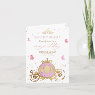 Prinzessin Birthday Magic Day Princess Carriage Einladung