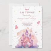 Prinzessin Birthday Magical Day Princess Burg Einladung (Vorderseite)
