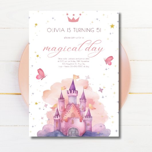 Prinzessin Birthday Magical Day Princess Burg Einladung