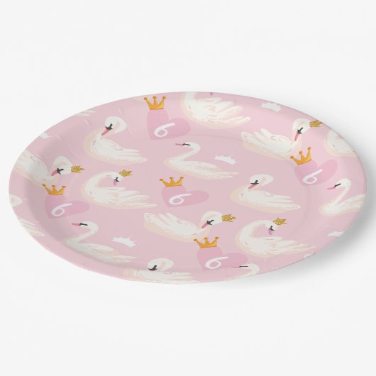 Prinzessin Birthday Party, Custom Age Pappteller (Schrägansicht)