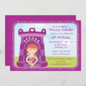 Prinzessin Birthday Party der Gewohnheits-HRH Einladung (Vorne/Hinten)