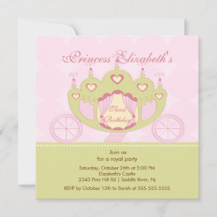 Prinzessin Birthday Party Einladung zur Niedlichen