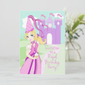 Prinzessin Birthday Party Invite Einladung (Stehend Vorderseite)