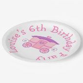 Prinzessin Birthday Party Rosa und Lila Pappteller (Schrägansicht)