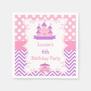Prinzessin Birthday Party Rosa und Lila Serviette