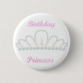 Prinzessin Birthday Pin Button (Vorderseite)