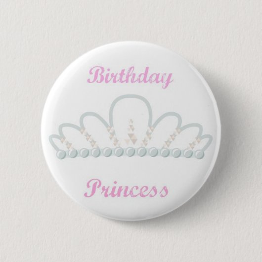 Prinzessin Birthday Pin Button (Vorderseite)