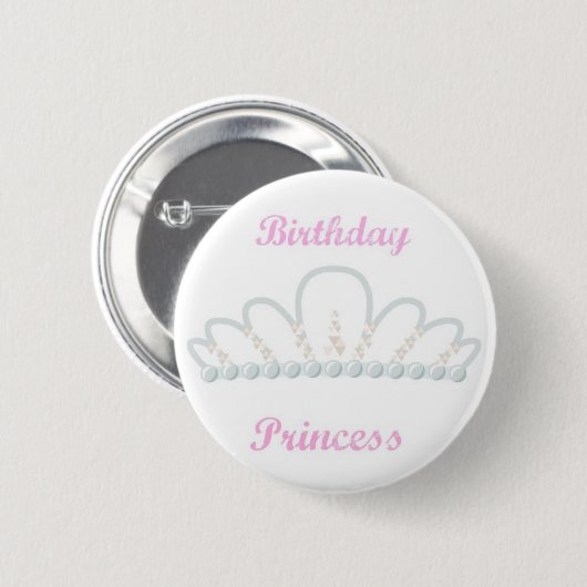 Prinzessin Birthday Pin Button (Vorne & Hinten)