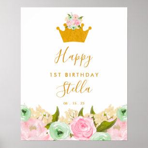 Prinzessin Birthday Sign, Mädchen Geburtstagsdekor Poster