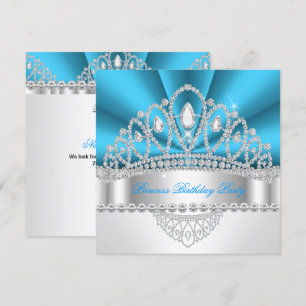 Prinzessin Blau Weiße Diamant Diadem Geburtstagsfe Einladung