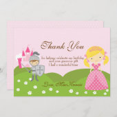 Prinzessin blond und Ritter Geburtstag Danke Karte (Vorne/Hinten)
