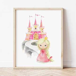 Prinzessin, Blonde Hair, Burg, Krone, Girl-Kinderz Poster