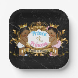 Prinzessin Blue & Pink Royal Gender Reveal Pappteller